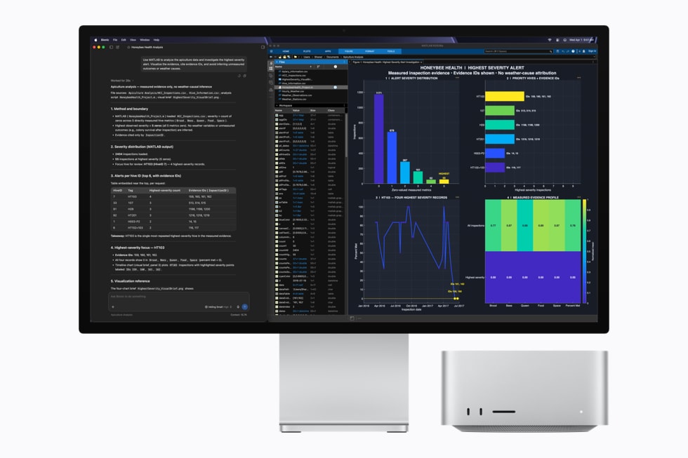 Mac Studio with M5 Ultra running LM Studio Bionic.