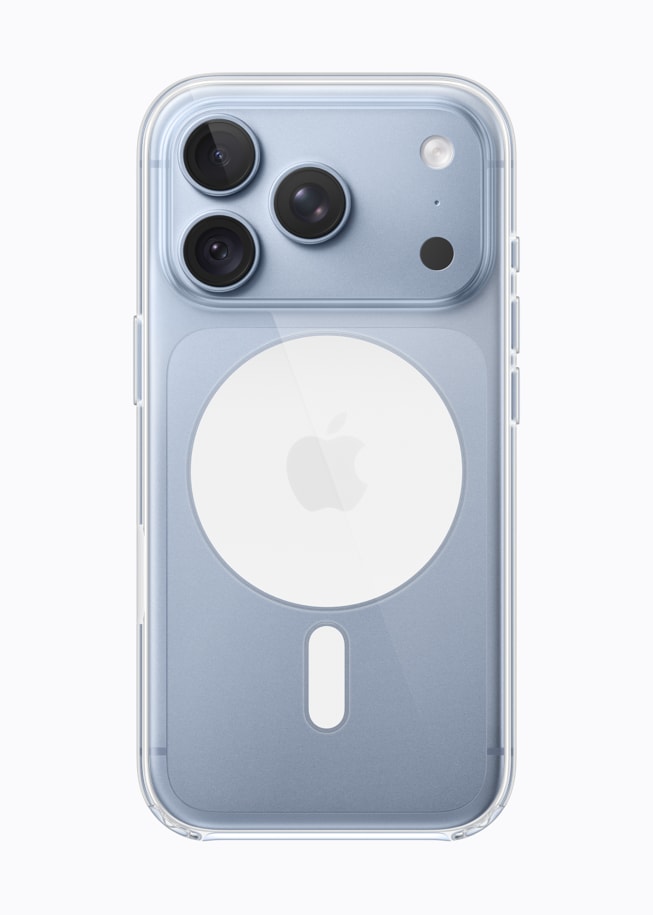 iPhone 18 Pro màu băng thanh được ghép đôi với Ốp Lưng Trong Suốt.