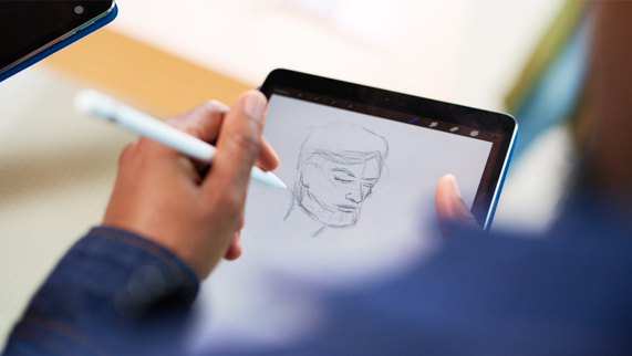 Apple Pencil ile iPad üzerinde yapılmış bir çizim. 