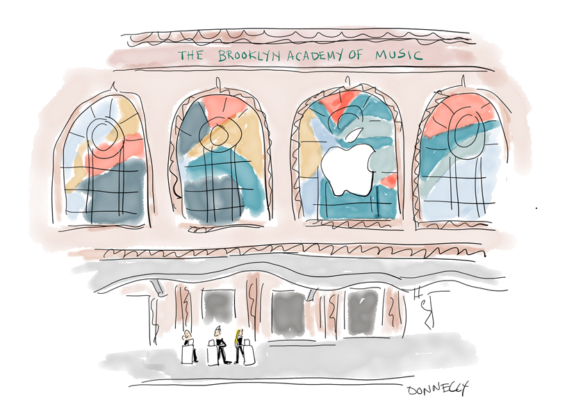 Brooklyn Academy of Music’de gerçekleşen Keynote etkinliğinin Liza Donnely tarafından iPad Pro kullanılarak yapılan illüstrasyonu