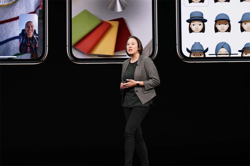 Apple’ın Eylül etkinliğinde sahneye çıkan Kaiann Drance.