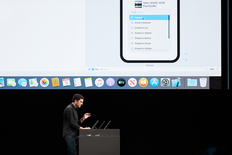 WWDC 2019 행사 무대에 선 조쉬 섀퍼 (Josh Shaffer).