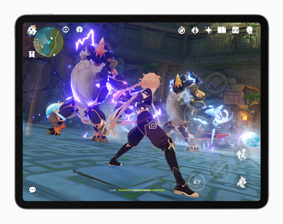 iPad Pro’da “Genshin Impact” oyunu gösteriliyor.