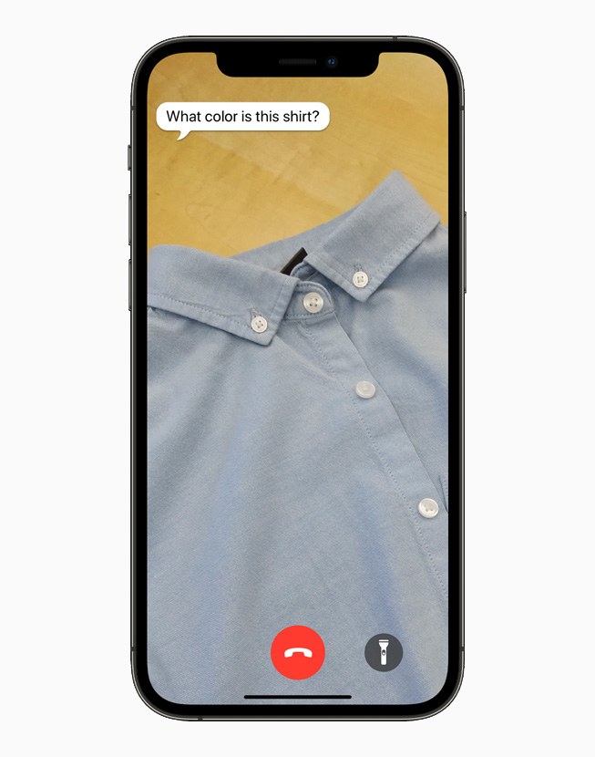 iPhone 12 Pro’da Be My Eyes uygulaması gösteriliyor.