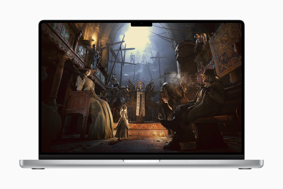 MacBook Proに表示されている「BIOHAZARD VILLAGE」。