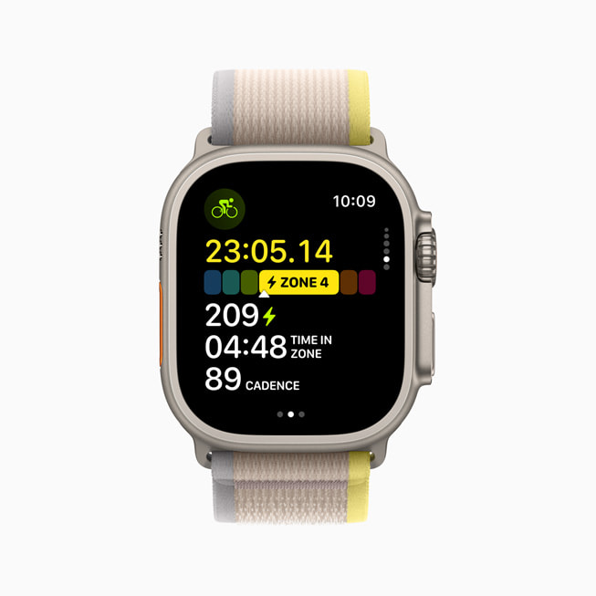 Apple Watch Ultra’da kişiye özel Güç Bölgeleri gösteriliyor.