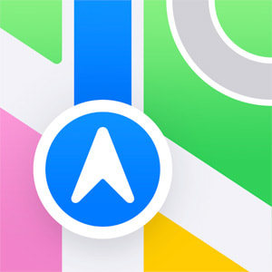Logoen til Apples Kart-app