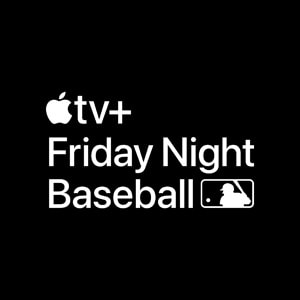 Apple TV+-logoet for Friday Night Baseball.