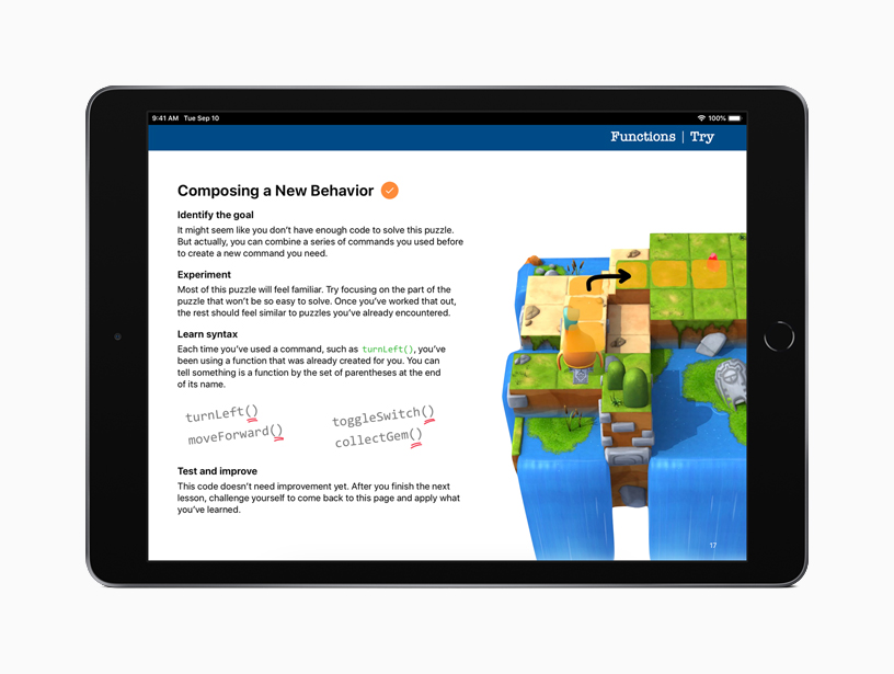iPad로 보는 Everyone Can Code Puzzles.
