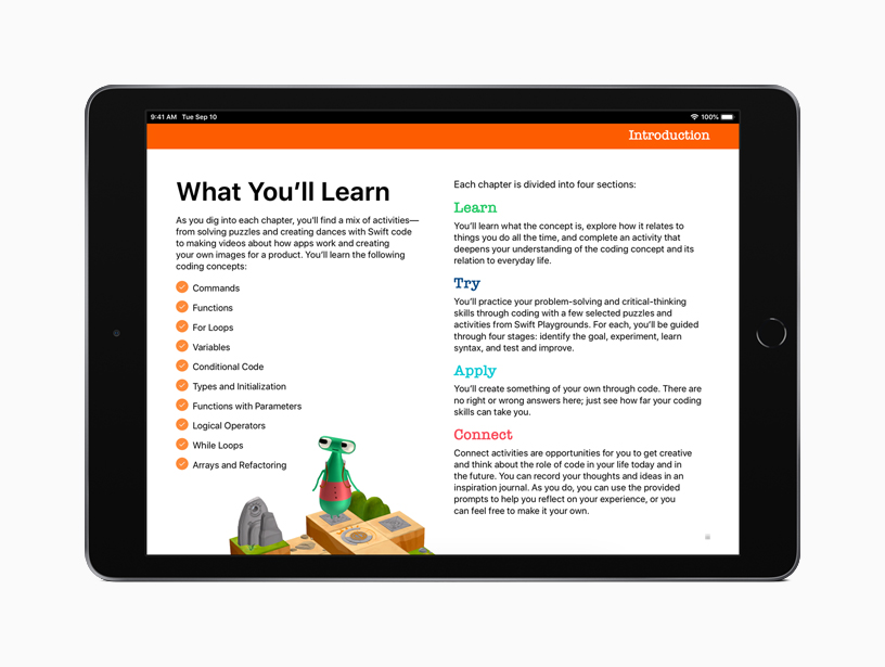 iPad로 보는 Everyone Can Code Puzzles.