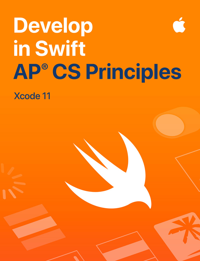 “Develop in Swift AP CS Principles” 학생용 가이드.