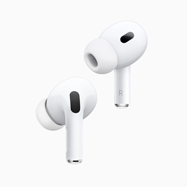 İkinci nesil AirPods Pro’da yer alan düşük distorsiyonlu ses sürücüsü ve özel amplifikatör.