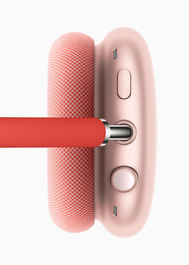 AirPods Max의 Digital Crown과 소음 제어 버튼.