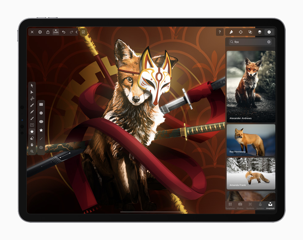 iPad Pro 上正在展示 Vectornator app。