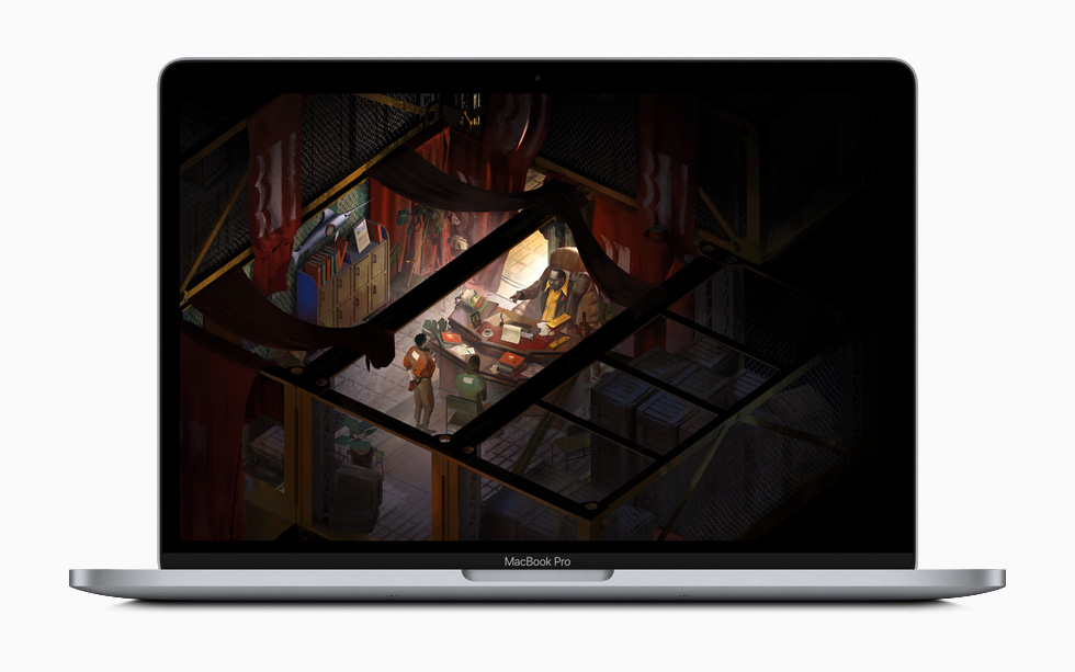 MacBook Pro’da “Disco Elysium” oyunundan bir görüntü. 