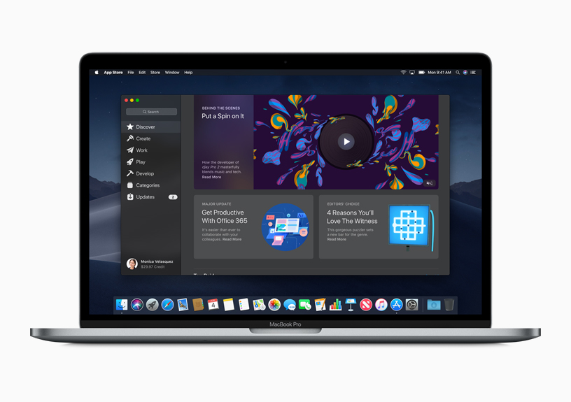 The new Mac App Store shown on a Mac screen