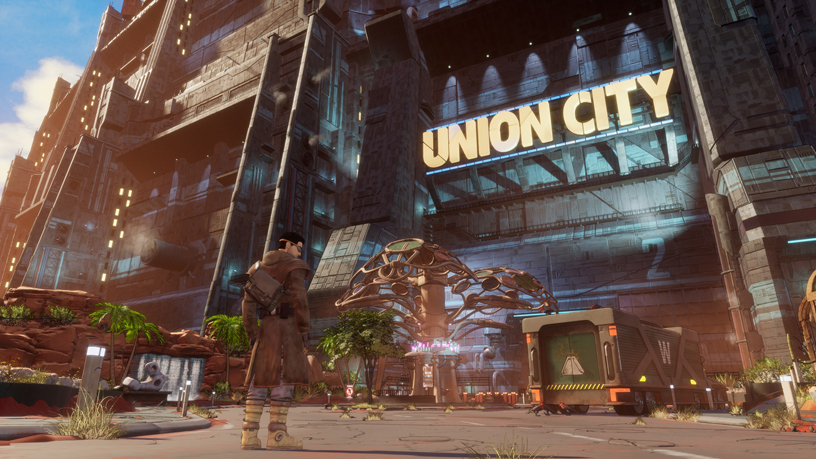Apple Arcade’deki Beyond a Steel Sky oyunundan bir görüntü.