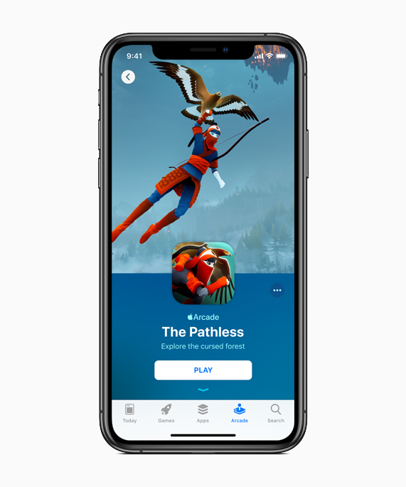 Apple Arcade’deki The Pathless oyunundan bir görüntü.