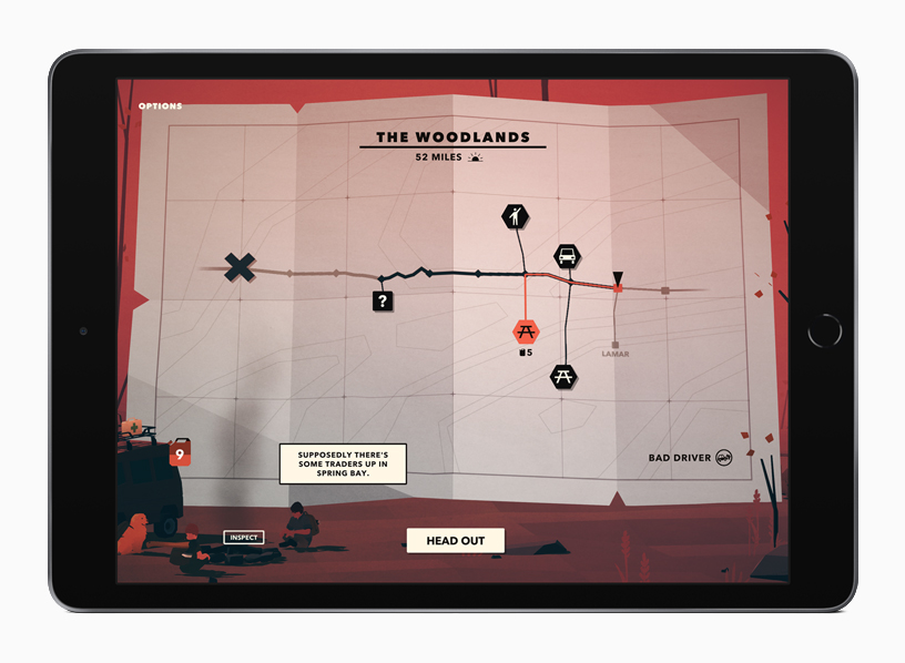 iPad’de “Overland” oynanırken.