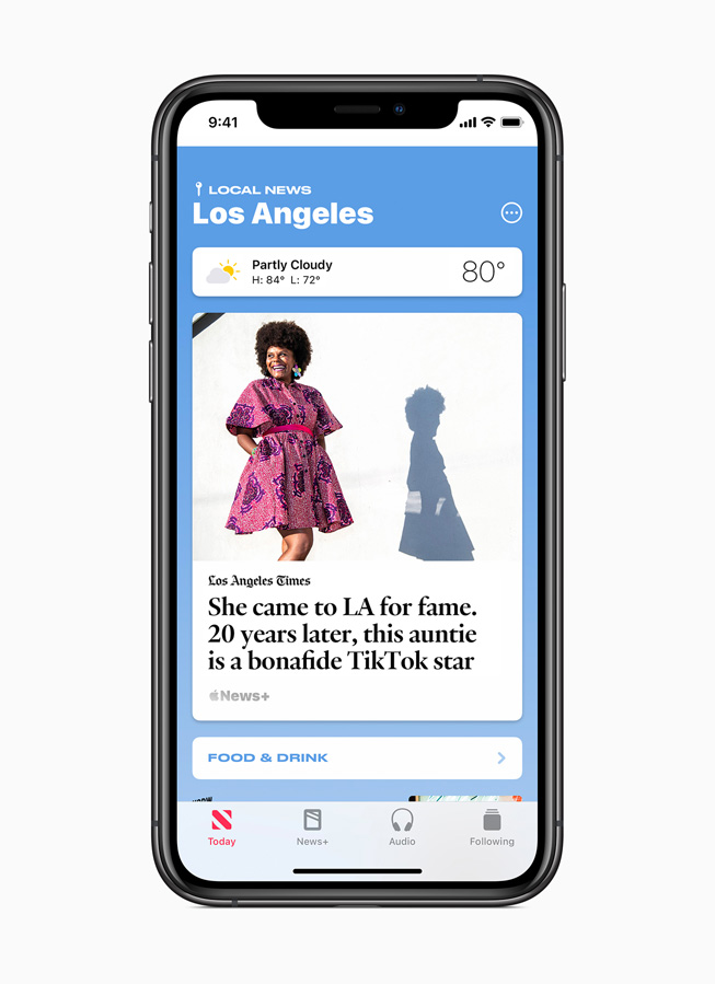 Des nouvelles locales sélectionnées pour Los Angeles, sur iPhone 11 Pro.