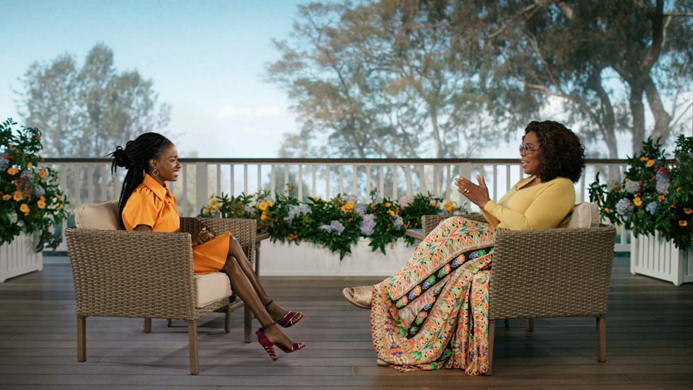 Amanda Gorman og Oprah Winfrey. 
