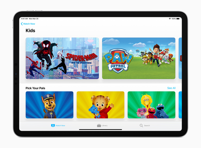 Apple TV uygulamasında Çocuklar ekranı. 