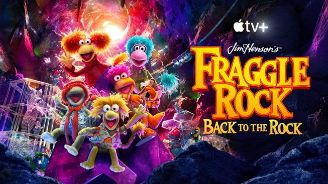 “Fraggle Rock: Back to the Rock” için Apple TV+ banner’ı.