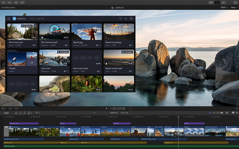 Final Cut Pro X ekran görüntüsü.