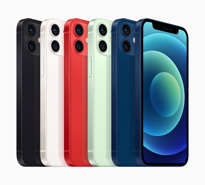 iPhone 12 miniの6つのモデルは、カラーバリエーションが用意され、デュアルカメラシステムと隅々まで広がるSuper Retina XDRディスプレイを搭載しています。