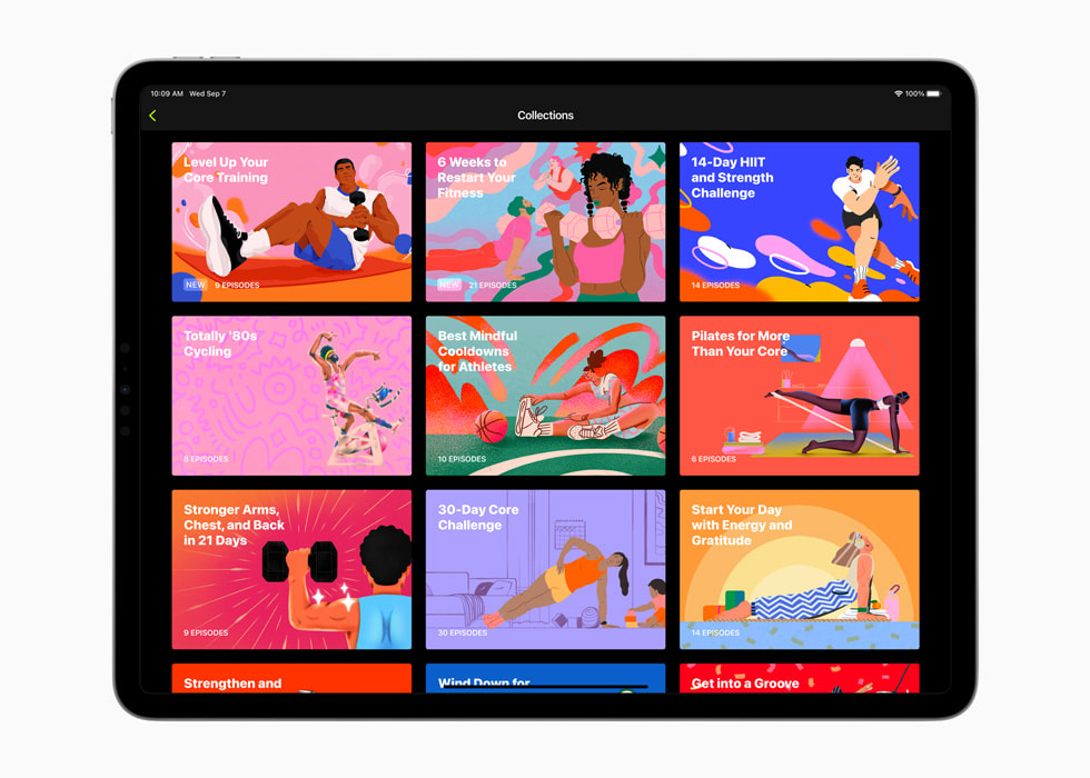 Les collections dans Fitness+ sur l’iPad.