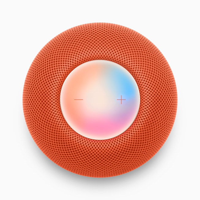 Siri’nin etkinleştirildiğini gösteren HomePod mini’nin üst kısmı.