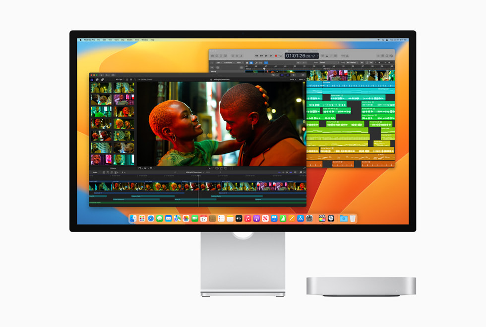 M2 Pro çipli Mac mini’de bir video işleme iş akışı.