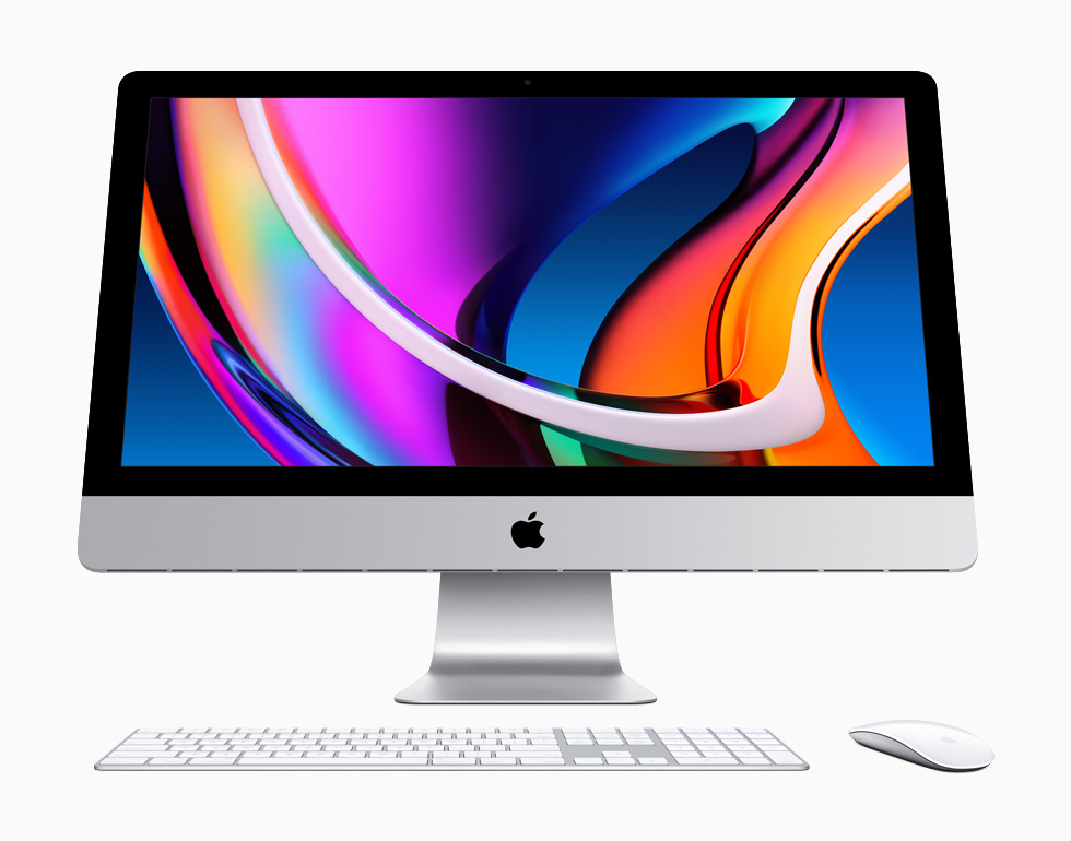 Yeni 27 inç iMac’in önden görünümü.