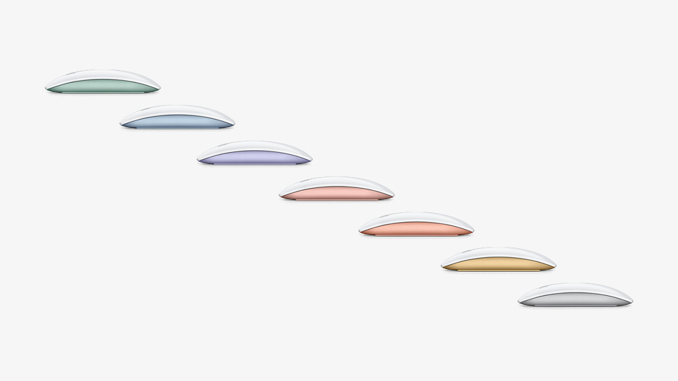 본체와 동일한 7가지 색상의 Magic Mouse.