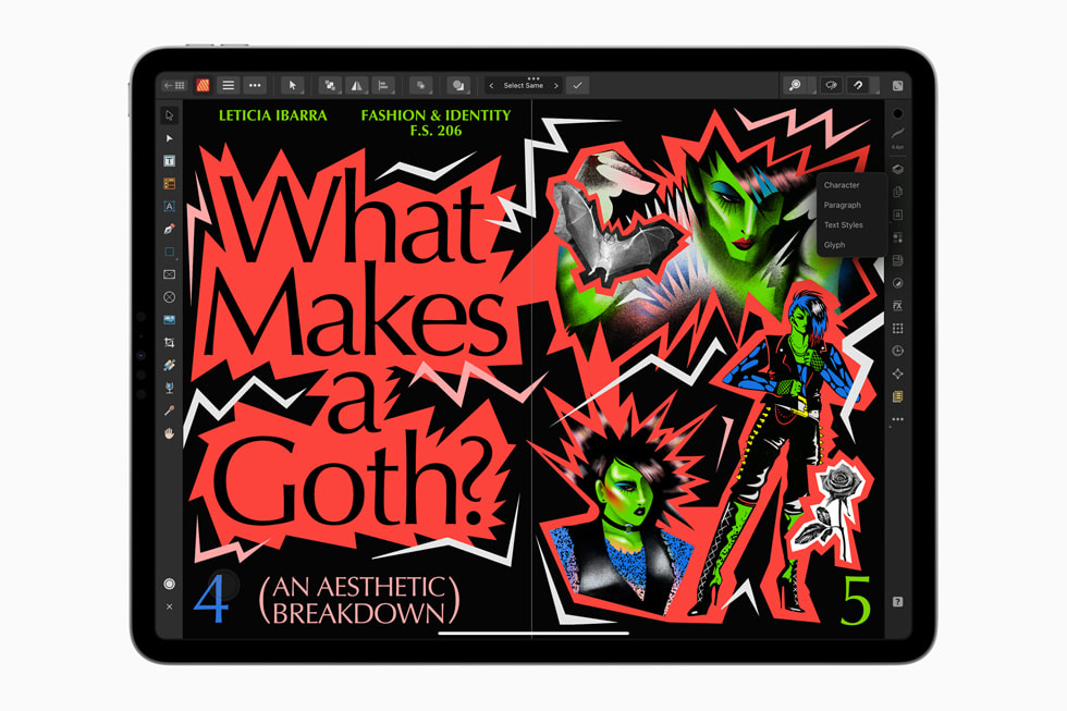iPad Pro’da Affinity Publisher 2 kullanılarak düzenleme yapılıyor.