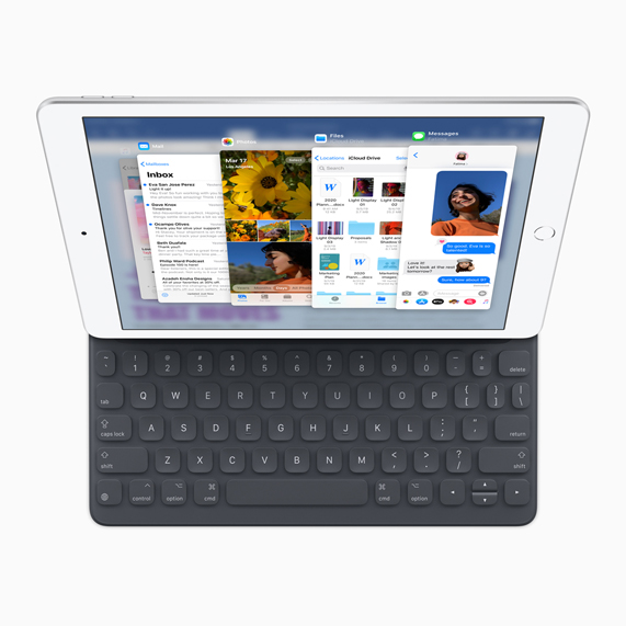 iPad ekranında Slide Over özelliği.