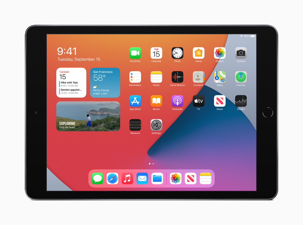 iPad’de yeniden tasarlanmış Ana Ekran.