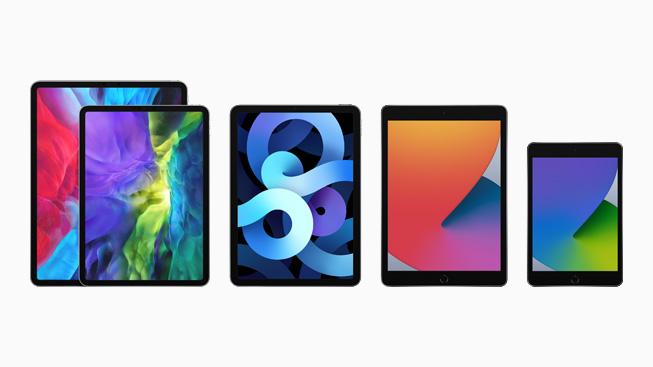 iPad Pro, sekizinci nesil iPad, iPad mini ve iPad Air’den oluşan iPad ürün serisi.