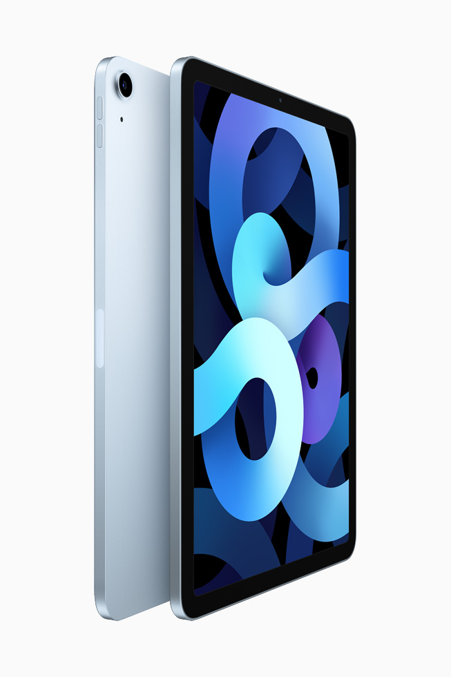 İki gök mavisi iPad Air sırt sırta.
