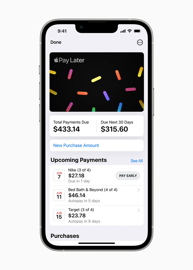 카드 및 Order Tracking 기능이 포함된 지갑 앱을 보여주는 iPhone 화면.