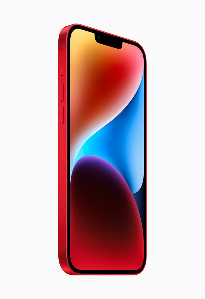 iPhone 14 Plus er vist i farven (PRODUCT)RED.