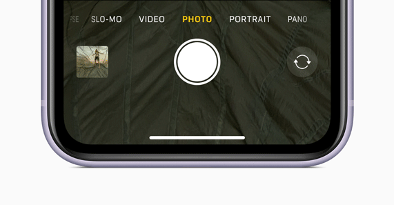 iPhone의 QuickTake 기능.