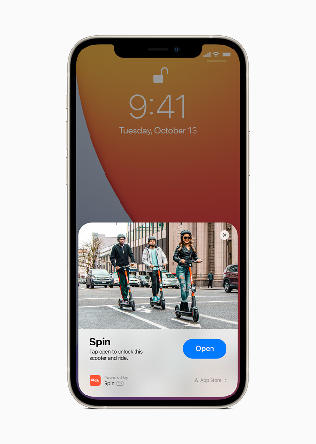 Spin scooter uygulaması için App Clip. 