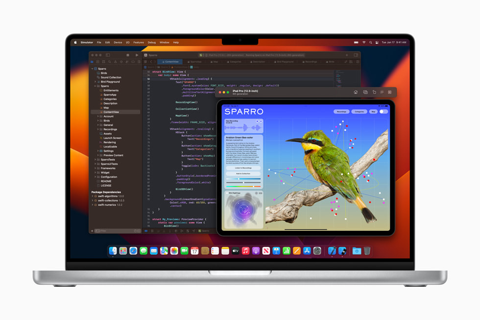 M2 Pro çipli MacBook Pro’da Xcode.