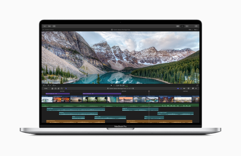 MacBook Pro의 영상 편집 화면.