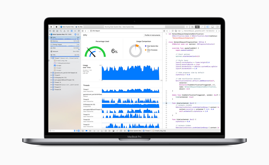 MacBook Pro’da kod yazma ekranı.