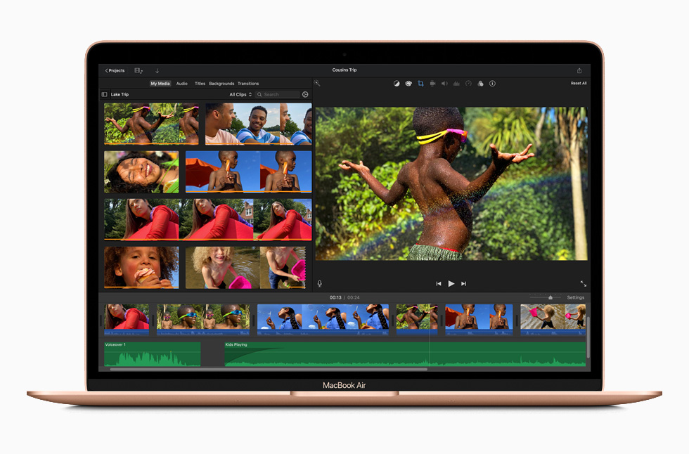 MacBook Air’de iMovie uygulaması.