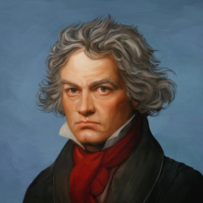Apple Music Classical için özel olarak yaptırılmış Beethoven portresi.