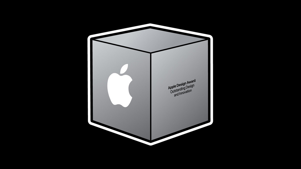 Apple Design Award 트로피 사진.