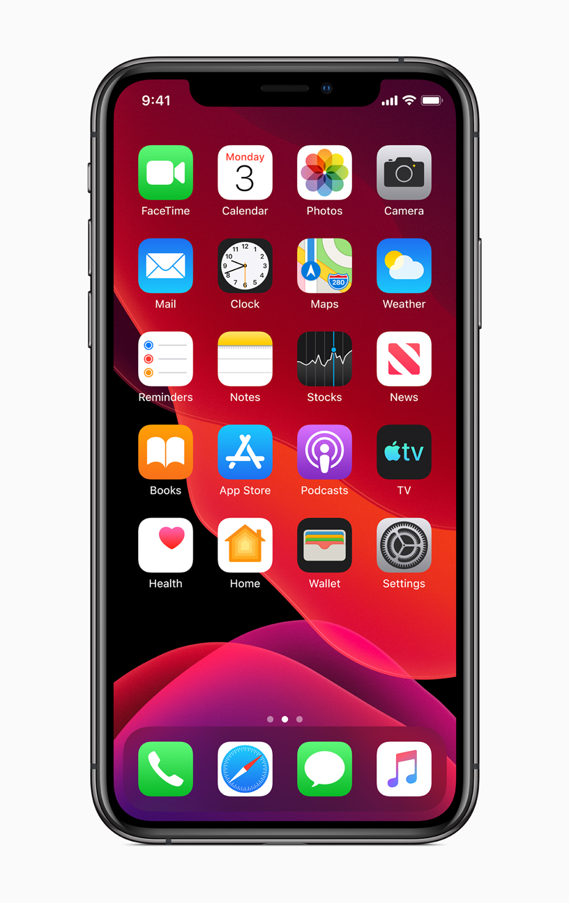 iPhone’da yeni iOS 13 Ana Ekranı.  